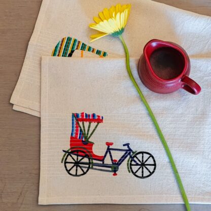 Calyz Indian Cycle rikshaw Tea towel - Image 2